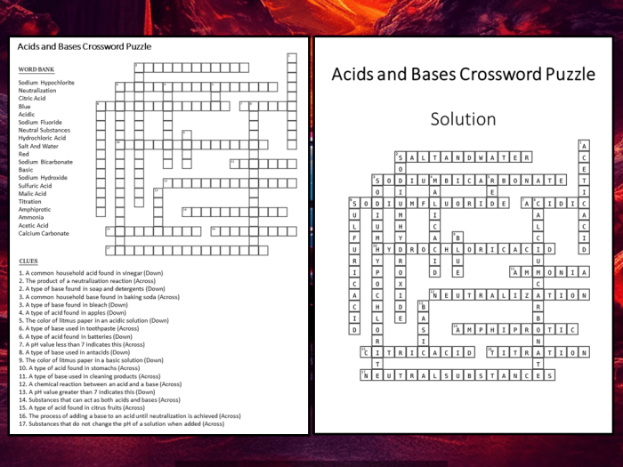 Acids and bases crossword puzzle answers