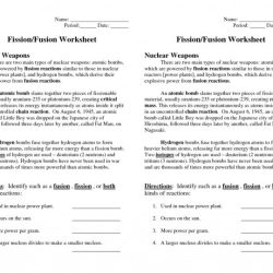 Fission fusion worksheet answer key