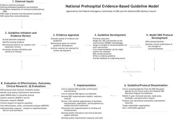 National prehospital evidence-based guideline model process